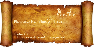 Moseszku Amália névjegykártya